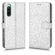 Leather Case Stands Flip Cover Holder C01X for Sony Xperia 10 IV Silver