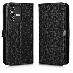 Leather Case Stands Flip Cover Holder C01X for Vivo V23 5G Black