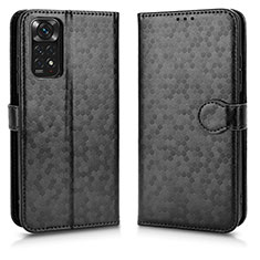 Leather Case Stands Flip Cover Holder C01X for Xiaomi Redmi Note 11 4G (2022) Black