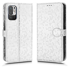 Leather Case Stands Flip Cover Holder C01X for Xiaomi Redmi Note 11 SE 5G Silver