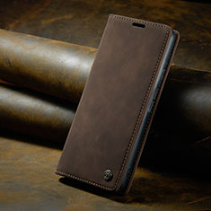 Leather Case Stands Flip Cover Holder C02S for Google Pixel 6 5G Brown