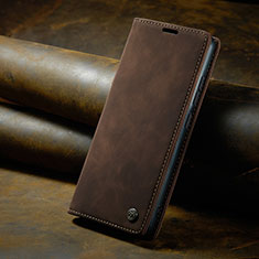 Leather Case Stands Flip Cover Holder C02S for Huawei Mate 60 Pro Brown
