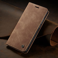 Leather Case Stands Flip Cover Holder C02S for Huawei P40 Light Brown