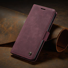 Leather Case Stands Flip Cover Holder C02S for Huawei P60 Pro Red Wine