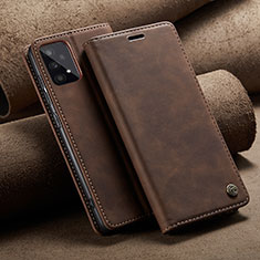 Leather Case Stands Flip Cover Holder C02S for Samsung Galaxy A33 5G Brown