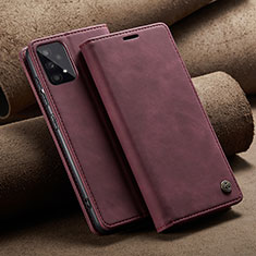 Leather Case Stands Flip Cover Holder C02S for Samsung Galaxy A33 5G Red Wine