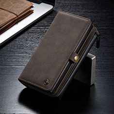 Leather Case Stands Flip Cover Holder C02S for Samsung Galaxy S21 Ultra 5G Brown