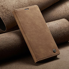 Leather Case Stands Flip Cover Holder C02S for Xiaomi Mi 11T Pro 5G Light Brown