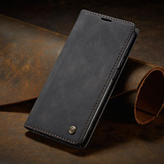 Leather Case Stands Flip Cover Holder C02S for Xiaomi Redmi Note 9 Pro Black