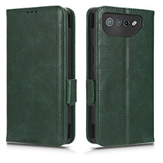 Leather Case Stands Flip Cover Holder C02X for Asus ROG Phone 7 Green
