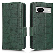 Leather Case Stands Flip Cover Holder C02X for Google Pixel 7a 5G Green