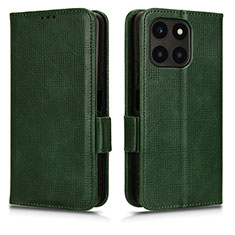 Leather Case Stands Flip Cover Holder C02X for Huawei Honor X6a Green