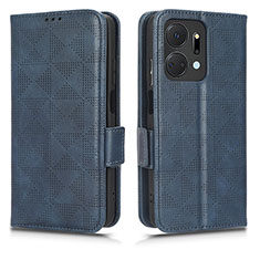 Leather Case Stands Flip Cover Holder C02X for Huawei Honor X7a Blue