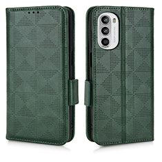 Leather Case Stands Flip Cover Holder C02X for Motorola Moto Edge (2022) 5G Green