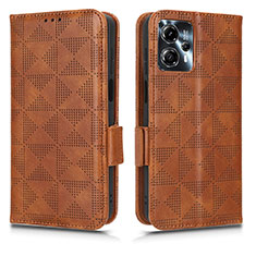 Leather Case Stands Flip Cover Holder C02X for Motorola Moto G13 Brown