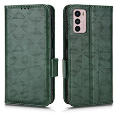 Leather Case Stands Flip Cover Holder C02X for Motorola Moto G42 Green