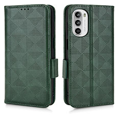 Leather Case Stands Flip Cover Holder C02X for Motorola Moto G82 5G Green