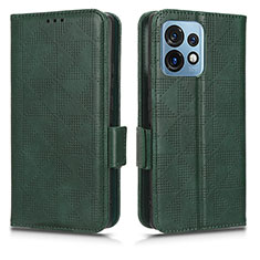 Leather Case Stands Flip Cover Holder C02X for Motorola Moto X40 5G Green