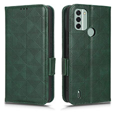Leather Case Stands Flip Cover Holder C02X for Nokia C31 Green