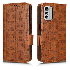 Leather Case Stands Flip Cover Holder C02X for Nokia G60 5G Brown