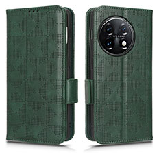 Leather Case Stands Flip Cover Holder C02X for OnePlus Ace 2 5G Green