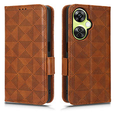 Leather Case Stands Flip Cover Holder C02X for OnePlus Nord CE 3 Lite 5G Brown
