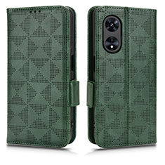 Leather Case Stands Flip Cover Holder C02X for Oppo A1 5G Green