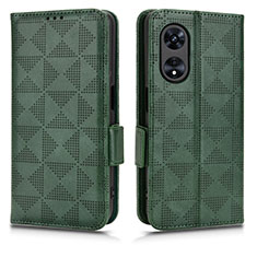 Leather Case Stands Flip Cover Holder C02X for Oppo A38 Green