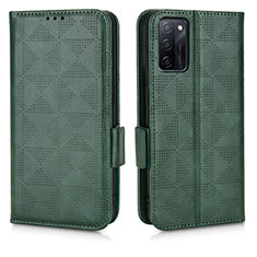 Leather Case Stands Flip Cover Holder C02X for Oppo A55S 5G Green