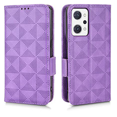 Leather Case Stands Flip Cover Holder C02X for Oppo Reno7 A Purple