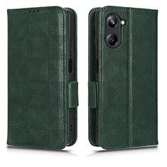 Leather Case Stands Flip Cover Holder C02X for Realme 10 4G Green