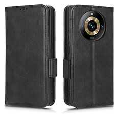 Leather Case Stands Flip Cover Holder C02X for Realme 11 Pro+ Plus 5G Black