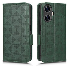 Leather Case Stands Flip Cover Holder C02X for Realme C55 Green