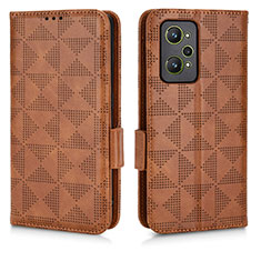 Leather Case Stands Flip Cover Holder C02X for Realme GT Neo 3T 5G Brown