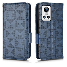Leather Case Stands Flip Cover Holder C02X for Realme GT Neo3 5G Blue