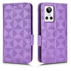 Leather Case Stands Flip Cover Holder C02X for Realme GT Neo3 5G Purple