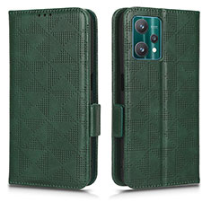 Leather Case Stands Flip Cover Holder C02X for Realme V25 5G Green