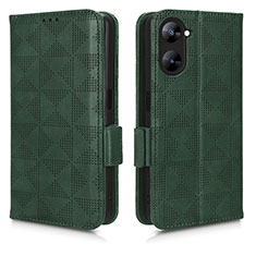 Leather Case Stands Flip Cover Holder C02X for Realme V30 5G Green