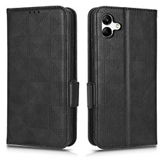 Leather Case Stands Flip Cover Holder C02X for Samsung Galaxy A04E Black