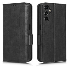 Leather Case Stands Flip Cover Holder C02X for Samsung Galaxy A14 4G Black