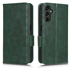 Leather Case Stands Flip Cover Holder C02X for Samsung Galaxy A14 4G Green