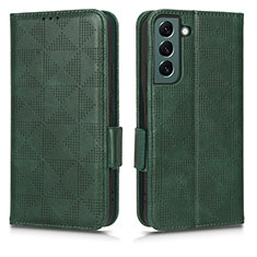 Leather Case Stands Flip Cover Holder C02X for Samsung Galaxy S23 Plus 5G Green