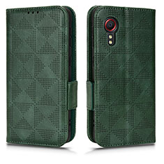 Leather Case Stands Flip Cover Holder C02X for Samsung Galaxy XCover 5 SM-G525F Green