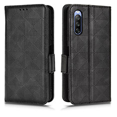 Leather Case Stands Flip Cover Holder C02X for Sony Xperia 10 III Lite Black