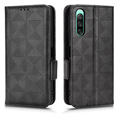 Leather Case Stands Flip Cover Holder C02X for Sony Xperia 10 IV Black