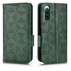 Leather Case Stands Flip Cover Holder C02X for Sony Xperia 10 V Green