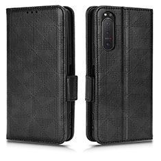 Leather Case Stands Flip Cover Holder C02X for Sony Xperia 5 II Black