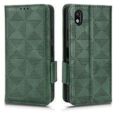 Leather Case Stands Flip Cover Holder C02X for Sony Xperia Ace III SO-53C Green