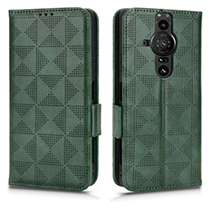 Leather Case Stands Flip Cover Holder C02X for Sony Xperia PRO-I Green