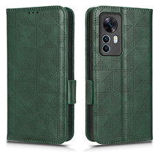 Leather Case Stands Flip Cover Holder C02X for Xiaomi Mi 12T 5G Green